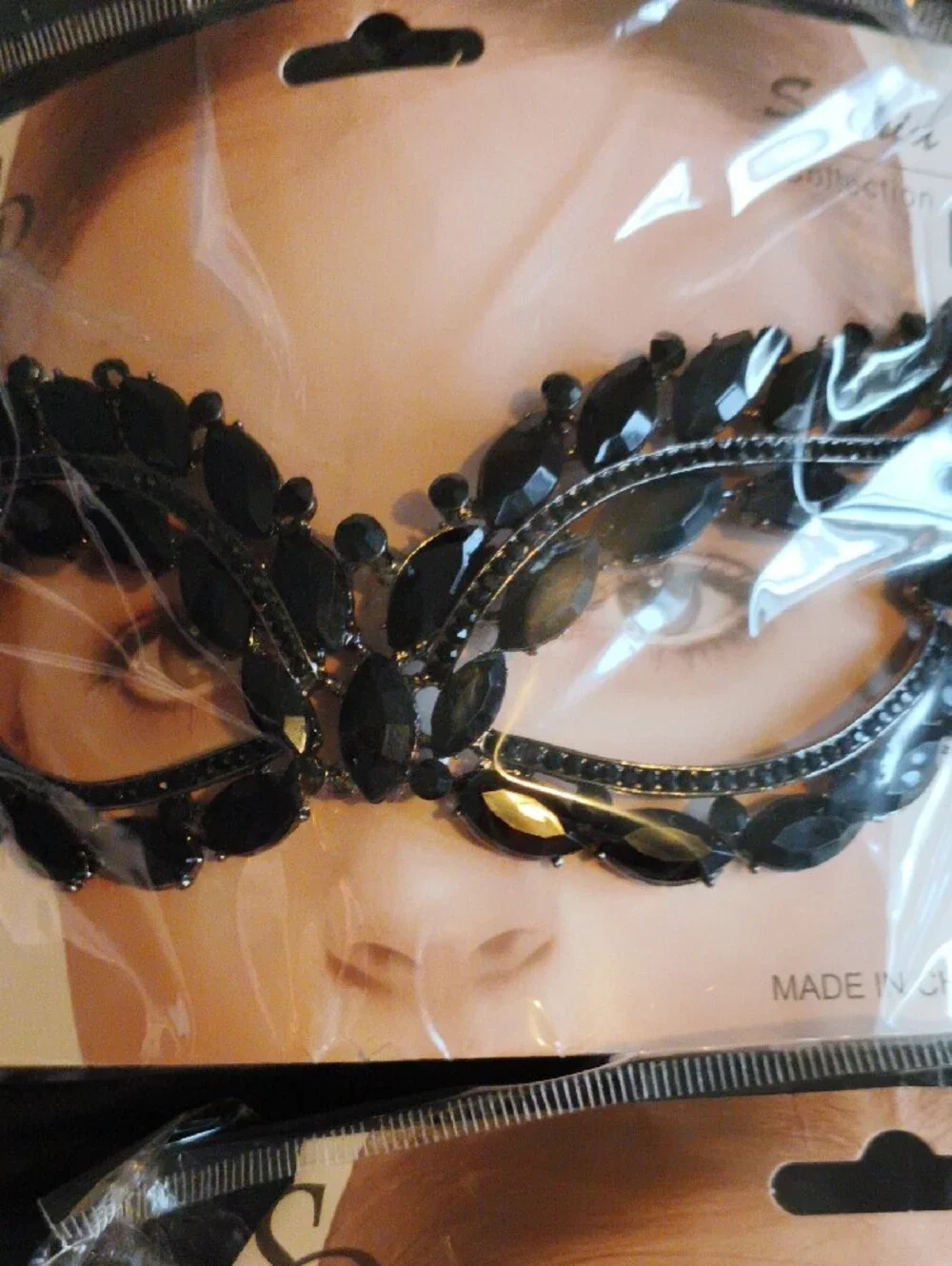Black Jeweled Masquerade Eye Mask Halloween